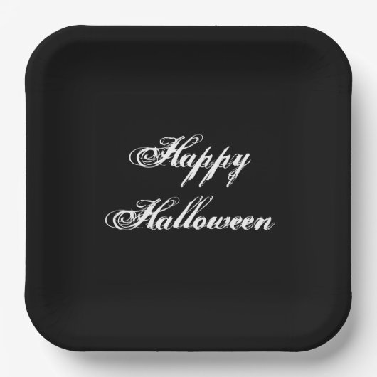 Eerie Black Happy Halloween Paper Bord (Voorkant)