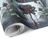 Eerie black rose  cadeaupapier (Rol Hoek)