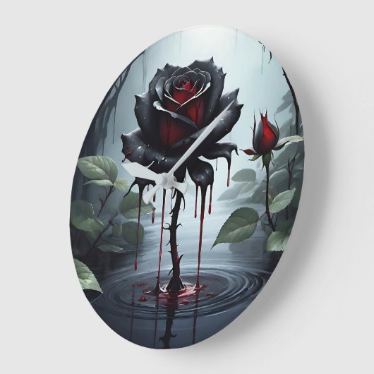 Eerie black rose  grote klok (Hoek)