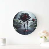 Eerie black rose grote klok (Huis)