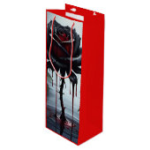 Eerie black rose red wijn cadeautas (Voorkant Gekanteld)