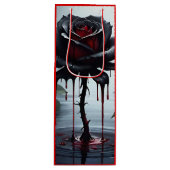 Eerie black rose red wijn cadeautas (Voorkant)
