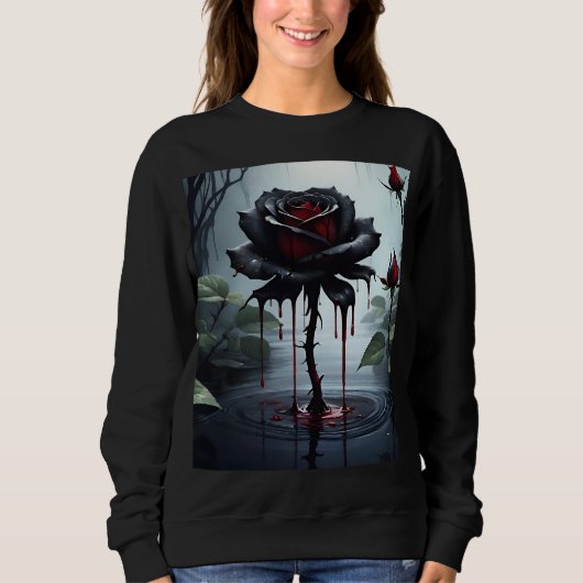 Eerie black rose  trui (Voorkant)