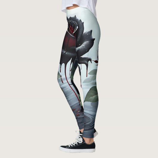 Eerie black rose white  leggings (Links)