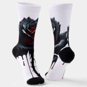 Eerie black rose white sokken (Gebogen)