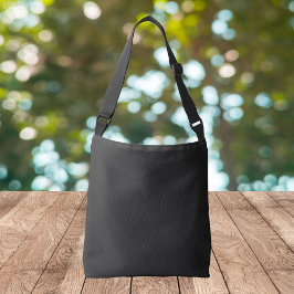 Eerie Black Solid Color Crossbody Tas