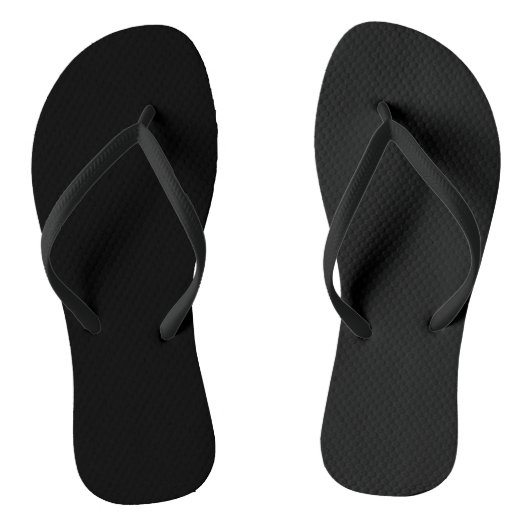 Eerie Black Solid Color Teenslippers (Voetbed)