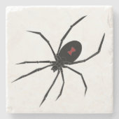 Eerie Black Widow Spider Stenen Onderzetter (Voorkant)