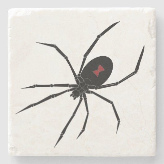 Eerie Black Widow Spider Stenen Onderzetter (Voorkant)