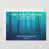 Eerie Blue Forest - Haunted Forest Invitation Kaart (Voorkant)