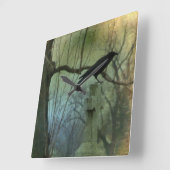 Eerie Crow Vierkante Klok (Hoek)
