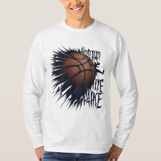 Eerie Dunk: Halloween-basketbalontwerp T-shirt (Voorkant)
