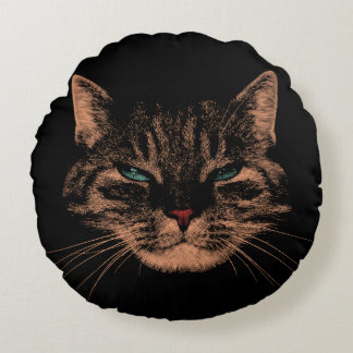 Eerie Eyes Cat Versteende Spint Halloween Cat Rond Kussen