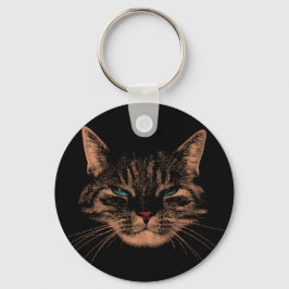 Eerie Eyes Cat Versteende Spint Halloween Cat Sleutelhanger