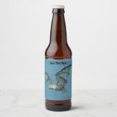Eerie Flying Driedimensionale Look Bat Bier Etiket (Voorkant)