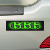 Eerie Ggloed Green 666 Bumpersticker (Op auto)