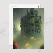 Eerie Gothic Mansion Digital Art Briefkaart (Voorkant / Achterkant)
