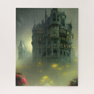 Eerie Gothic Mansion Digital Art Legpuzzel