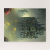 Eerie Gothic Mansion Digital Art Legpuzzel (Horizontaal)