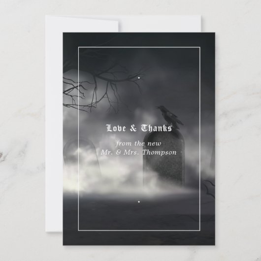 Eerie Gothic Wedding Bedankkaart (Voorkant)
