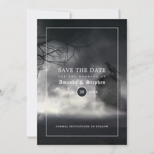 Eerie Gothic Wedding Save the Date (Voorkant)