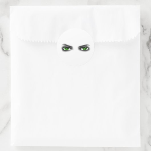 Eerie Green Eyes Ronde Sticker (Tas)