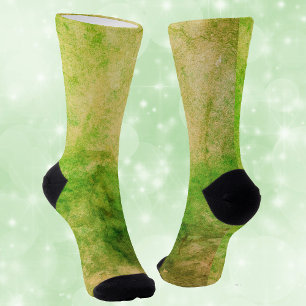 Eerie Groen Geel Abstract Design Waterverf look Sokken
