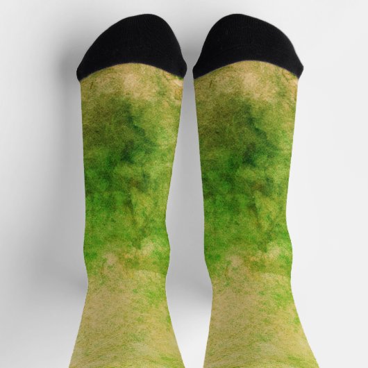Eerie Groen Geel Abstract Design Waterverf look Sokken (Top)