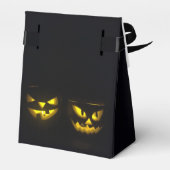 Eerie Halloween gele gele gele gele gele pompoen v Bedankdoosjes (Achterkant)