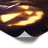 Eerie Halloween Night Full Moon & Haunted House | Poster (Hoek)