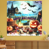 Eerie Halloween Night Waterverf Canvas Afdruk (Insitu (Woonkamer))