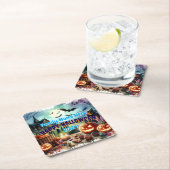 Eerie Halloween Night Waterverf Kartonnen Onderzetters (Insitu)