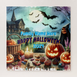 Eerie Halloween Night Waterverf Legpuzzel