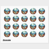 Eerie Halloween Night Waterverf Ronde Sticker (Vel)