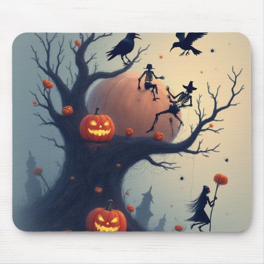 Eerie Halloween Tree Muismat (Voorkant)