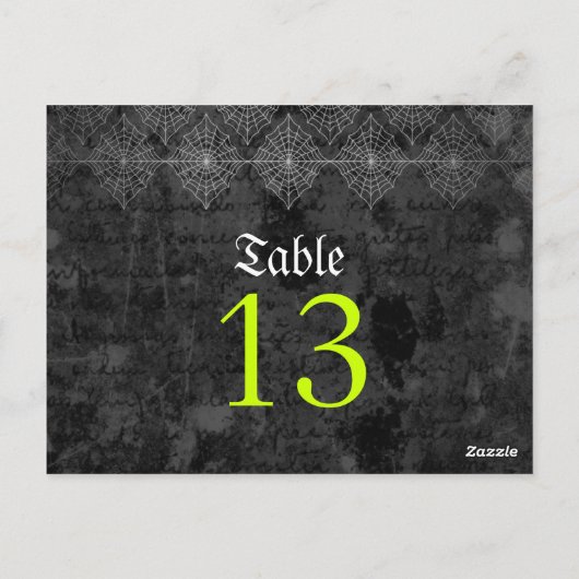 Eerie Halloween Trouwtafel Nummer Kaart (Achterkant)