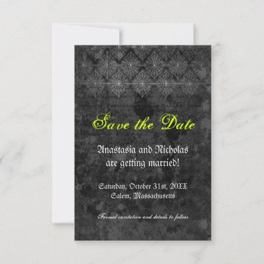 Eerie Halloween Wedding Save the Date Kaart (Voorkant)