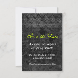 Eerie Halloween Wedding Save the Date Kaart