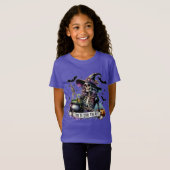 Eerie Heks Skelet Cauldron Halloween T-shirt (Voorkant volledig)