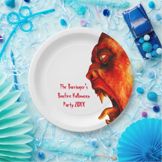 Eerie Horror Monster Halloween Party Papieren Bordje (Feest)