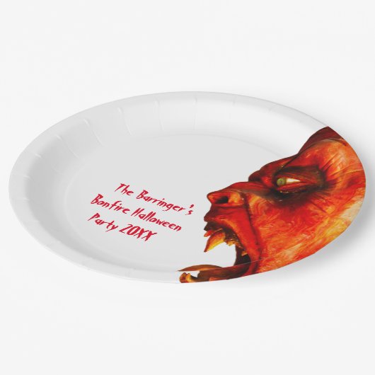 Eerie Horror Monster Halloween Party Papieren Bordje (Gekanteld)