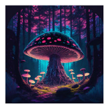 Eerie Magische Reuzenpaddestoel in bos