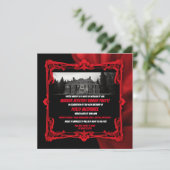Eerie Mansion moord Mystery Party uitnodiging (Staand voorkant)
