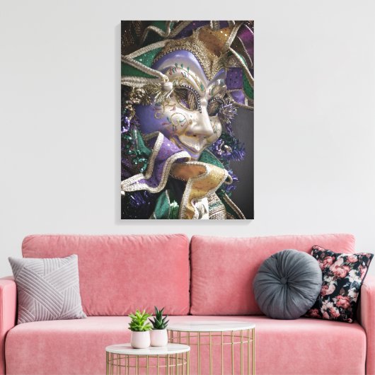 Eerie Mardi Gras Mask Canvas Afdruk (Insitu (Woonkamer))