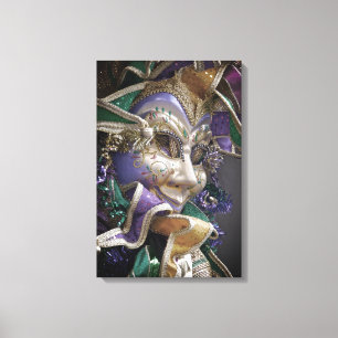 Eerie Mardi Gras Mask Canvas Afdruk