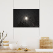 Eerie Moon in Clouds Poster (Keuken)