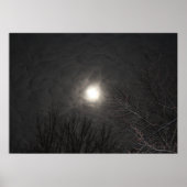 Eerie Moon in Clouds Poster (Voorkant)