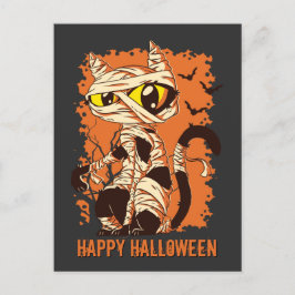 Eerie Mummy Cat Happy Halloween Briefkaart