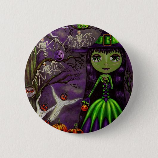 Eerie Night Halloween Button (Voorkant)