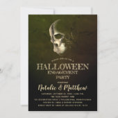 Eerie Night Skull Halloween Engagement Party Uitno Kaart (Voorkant)